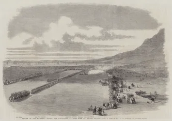 Revue des troupes et volontaires de Sa Majesté au Cap par le prince Alfred
