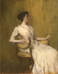Dame en blanc, vers 1901 (huile sur panneau)