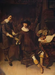 Constantijn Huygens et son clerc, 1627, vers 1915