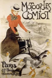 Affiche publicitaire pour "Motocyclettes Comiot", 1899