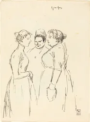 Femmes bavardant, fin 19ème-début 20ème siècle