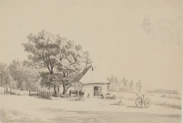 Paysage avec une forge