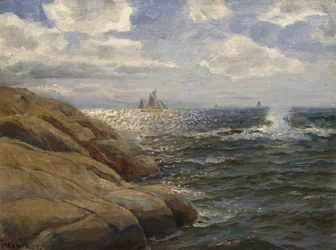 Paysage côtier avec voiliers (peinture)