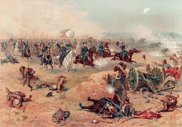 Charge finale de Sheridan à Winchester, pub. 1886