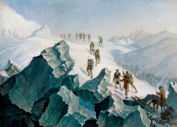 Descente du mont Blanc par Horace Bénédict de Saussure, son fils et leurs guides, août 1787