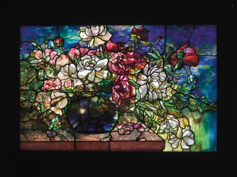 Fenêtre "Pivoine" de la maison Darius Goff, Pawtucket, Rhode Island, vers 1893