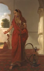 Une femme de la cour à Faizabad, Inde