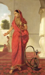 Une danseuse indienne avec un hookah, 1772