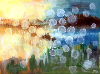 Paysage lumineux abstrait et onirique