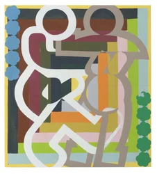 Cabane en rondins, 2023 (latex sur toile)