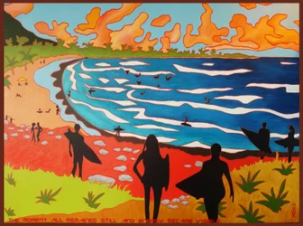 Surfeurs de la plage de Dulan, 2010