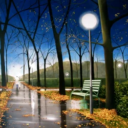 Promenade nocturne, 2016 (acrylique sur toile)