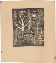 Paysage forestier avec léopard