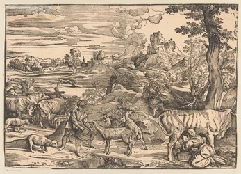 Paysage avec laitière