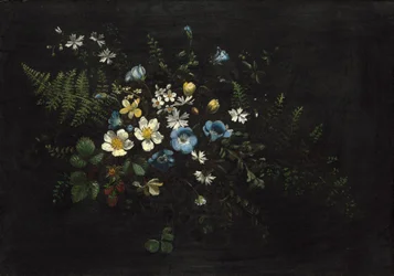 Branche de fleurs et fougères