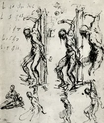 Esquisses pour le Saint Sébastien à Brescia, vers 1518, 1937