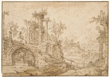 Paysage avec ruines antiques
