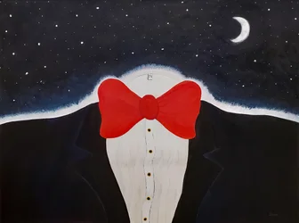 Nœud papillon rouge au clair de lune