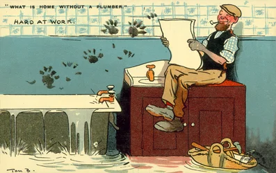 Plombier, en plein travail