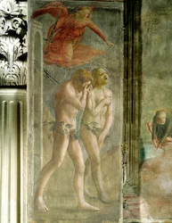Adam et Ève chassés du Paradis, vers 1427 (avant restauration)