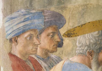 Saint Pierre baptisant les néophytes : détail de deux observateurs turbanés (détail)