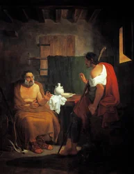 Homer aveugle dans la maison du berger Glauco
