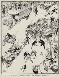 Après-midi tranquille sur la Cinquième Avenue, New York (lithographie)