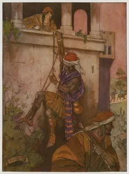 Puis elle les laissa descendre de sa fenêtre par une corde