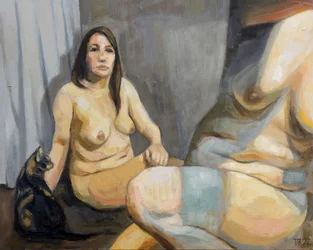 Femme nue avec un chat