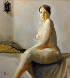 Femme nue assise