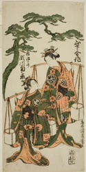 Les acteurs Yamashita Kinsaku II et Segawa Kikunojo II