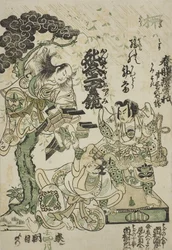 Publicité du drame Haru no Akebono Kuruwa Soga, au théâtre Ichimura