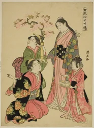 Une jeune noble, de la série "Un miroir des manières féminines (Onna fuzoku masu kagami)"