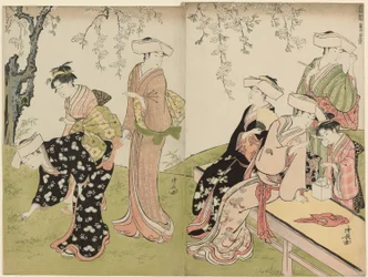 Sortie au printemps, de la série Une broderie des mœurs orientales (Fuzoku azuma no nishiki)
