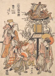 Défilé de lanternes pour enfants, Kojimachi 1,2, 3-chome, Festival de Sanno, vers 1780