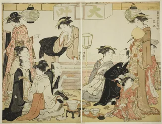 Artistes de Nakazu, de la série Une collection de beautés contemporaines des quartiers de plaisir