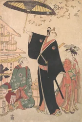 Ichikawa Yaozo III dans le rôle de Sukeroku de la pièce Yukari no Edo-sakura, également connu sous le nom..., 1784