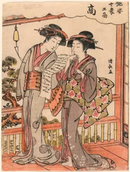Le Marchand (Sho) de la série Beautés illustrant les quatre classes sociales (Adesugata shi no ko sho)