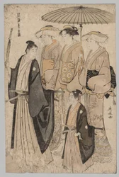 Femme du Yoshiwara et Serviteurs (de la série Brocarts de l