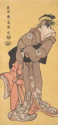 Acteur Segawa Tomisaburo II en tant que courtisane Toyama et acteur Ichikawa Kurizo en tant que Higashi..., 1794-95