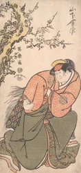 Acteur Yamashita Kinsaku II en tant que femme de Sadato, Iwate, 1794-95