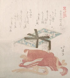 Boîte de poudre pour le visage et attaches pour cheveux, spécialités de Shimomura à Ryogaecho, 19ème siècle