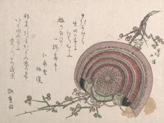 Casque et fleurs de prunier