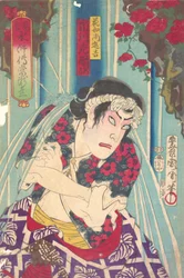 Portrait imaginaire, Shuihuzhuan de scène : Toryudai Mitate Suikoden Torodai - Acteur Ichik..., 1875