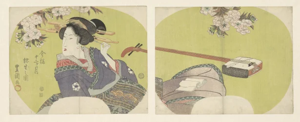Courtisane et shamisen