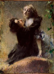 Le Lierre. Un homme embrasse une femme