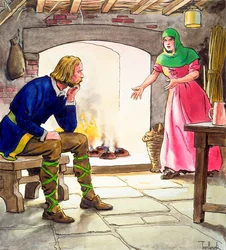 Le roi Alfred brûlant les gâteaux, vers 1900