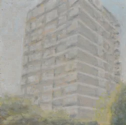 Un endroit pour vivre 36, 2012 (huile sur contreplaqué)