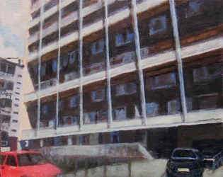 Un endroit pour vivre 46, 2012 (huile sur contreplaqué)