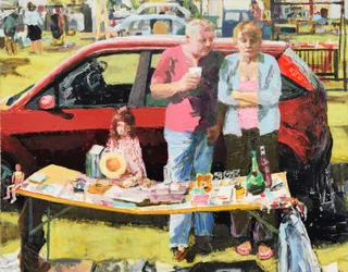 Vente de voitures, 2011 (huile sur panneau)